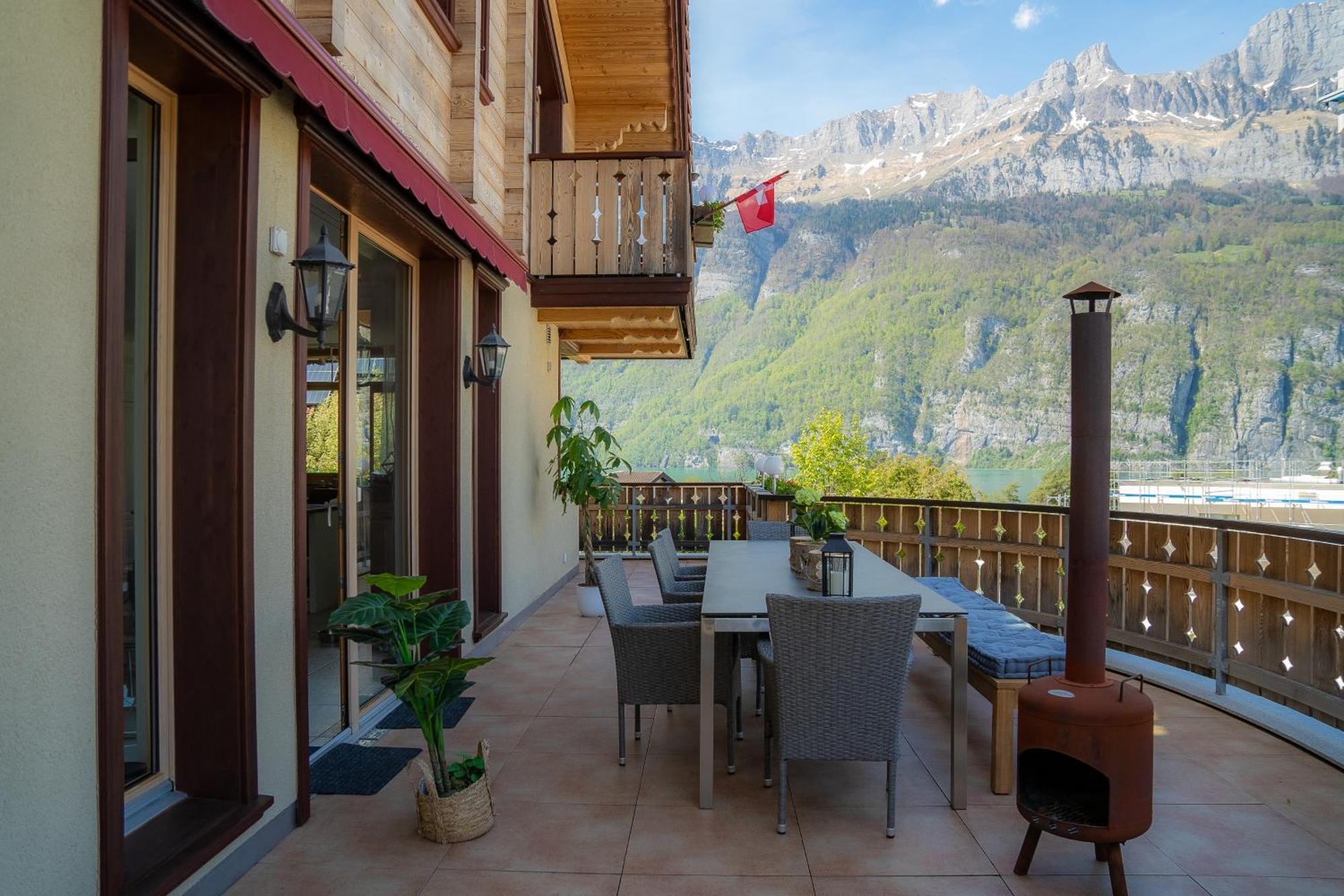 Doodle'S Amazing Chalet -Walensee - Flumserberg - Churfirsten - Heidiland - Pool - Sauna 몰스 외부 사진