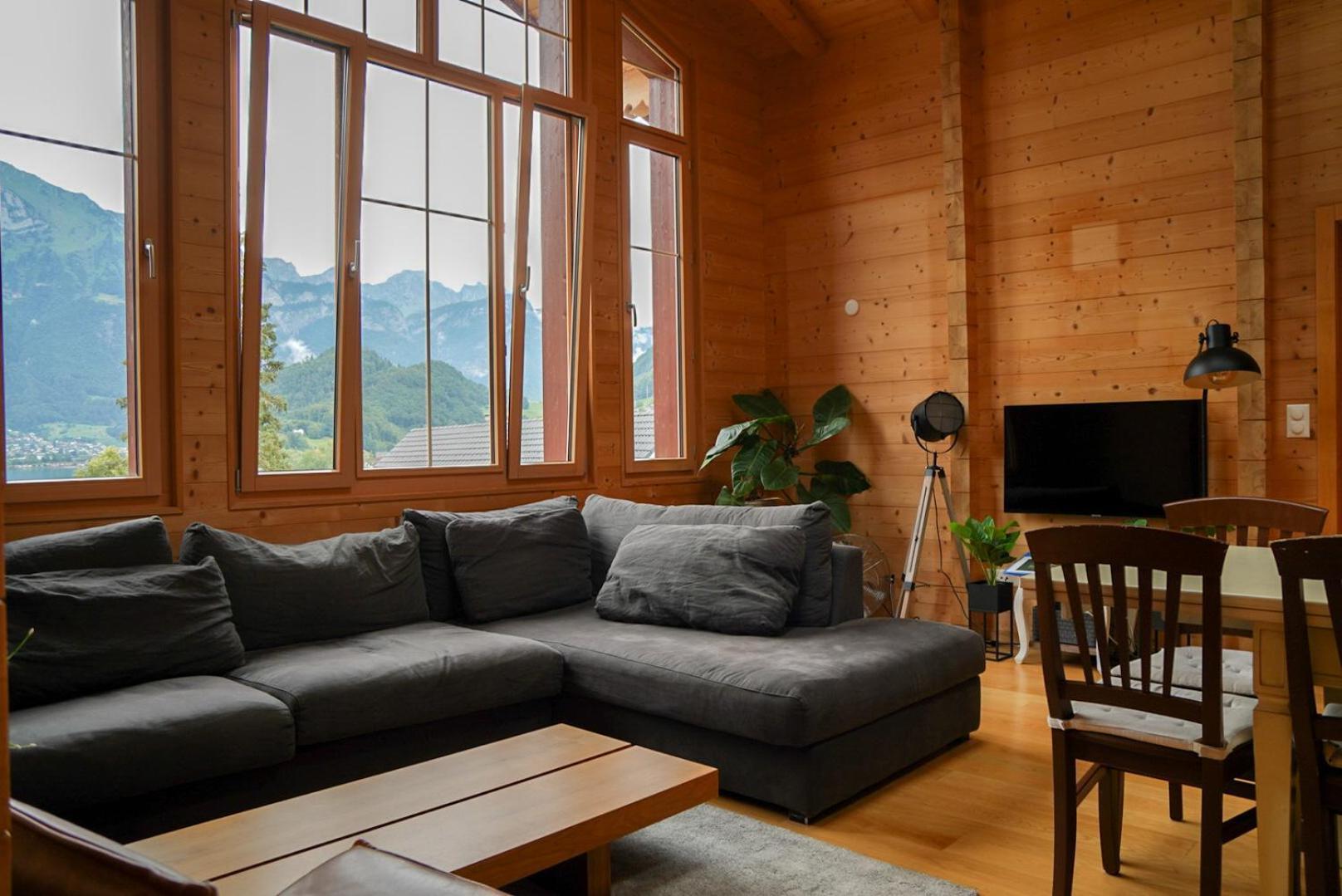 Doodle'S Amazing Chalet -Walensee - Flumserberg - Churfirsten - Heidiland - Pool - Sauna 몰스 외부 사진